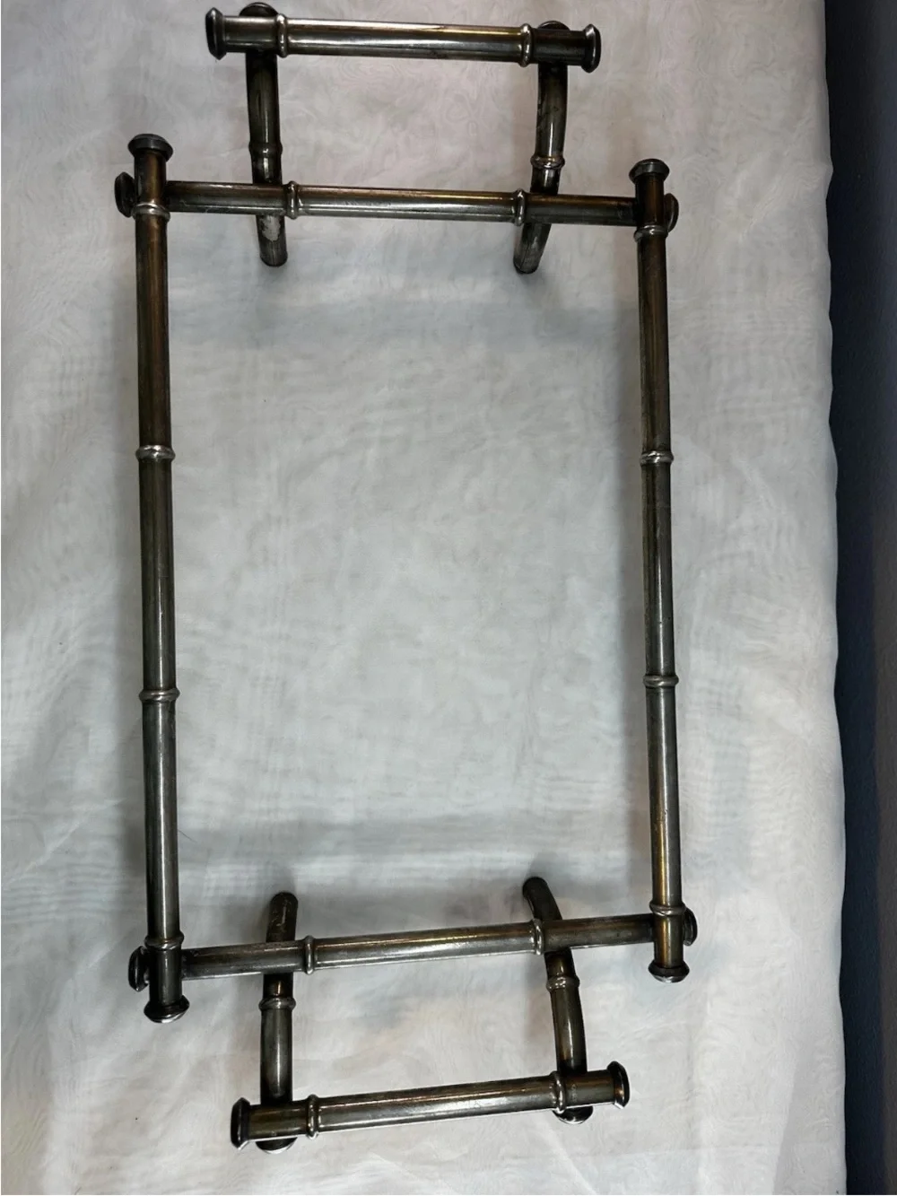 Vintage Faux Bamboo Silver Casserole Holder Holds A 9 X 13